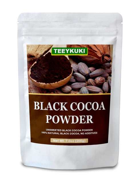 TEEYKUKI Black Cocoa Powder, 7.0oz(200.0g), Premium Food Grade Black Cocoa Powders for Cooking