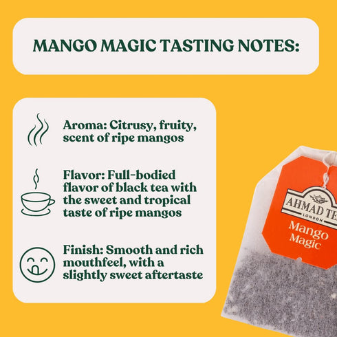 20-Count (Pack 6) Ahmad Tea Mango Magic Black Tea, Boxes