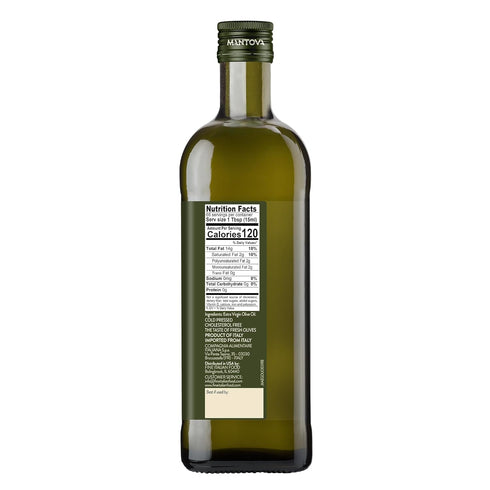 34-Ounce (Pack 2) Mantova Golden Italian Extra Virgin Olive Oil - Premium Cold-Pressed Olive Oil for Cooking