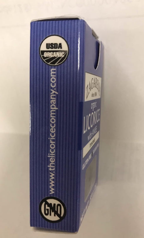 Zagarese 100% Organic Licorice, Flip Top Box, Anise, 0.88 Ounce