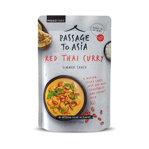 PASSAGE TO ASIA Curry Sauce - Authentic Red Thai Curry Simmer Sauce