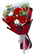 WeiLaiKeQi Crochet Flower Bouquet Knitted Flowers from for Birthday Valentines Day Girlfriend Mom Women, Red
