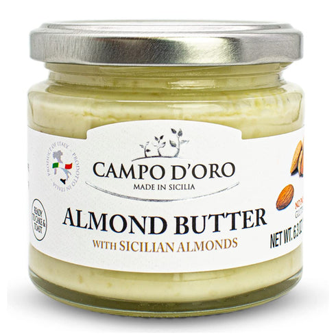 CAMPO D'ORO - Almond Butter, Sweet Creamy Almond Spread, (6.35oz - 180