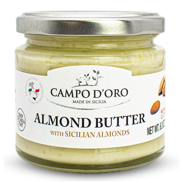 CAMPO D'ORO - Almond Butter, Sweet Creamy Almond Spread, (6.35oz - 180