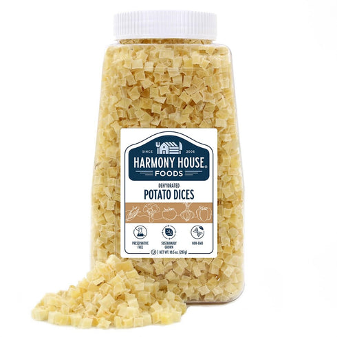 10.5 Harmony House Foods Dehydrated Diced Potatoes - Dried Potato Pieces, For Hash Browns, Stews, Soups, Home Fries