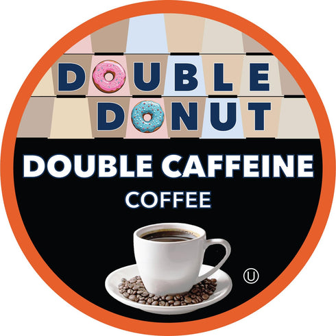 80 Count Double Donut Coffee High Caffeine Coffee Pods, Extra Strong Double Caffeine Coffee Cups for Keurig K Cup
