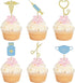 BoningNEW 24 Pcs Blue Gold Nursing Cupcake Toppers for Medical Rn Themed Cake