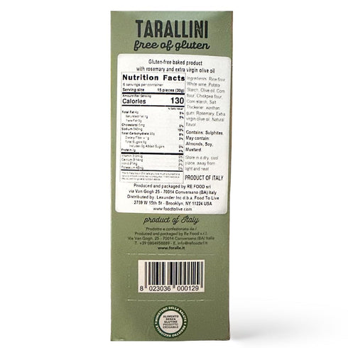 For Alle 6x1.05 oz (6.34 oz) (Pack 4) Gluten Free Tarallini with Rosemary and Extra Virgin Olive Oil, Traditional