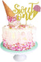 Ice Cream Sweet One Cake Topper - Double-Sided Glitter for Babies' Ice Cream First Birthday Party Decorations