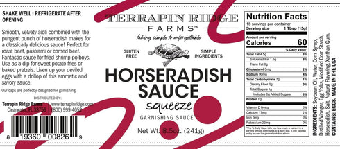 8.5 Terrapin Ridge Farms Horseradish Aioli Garnishing Sauce Ounce Squeeze Bottle