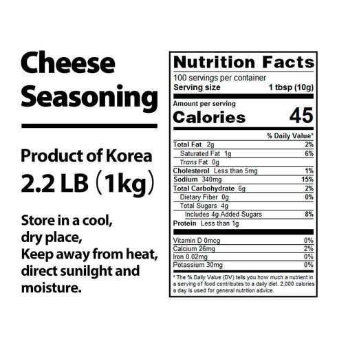 2.2 LB (1kg), 1 pack Foodrella Korean Taste Crispy Fried Chicken Cheese Seasoning Mix, Frying Powder Mix, Product