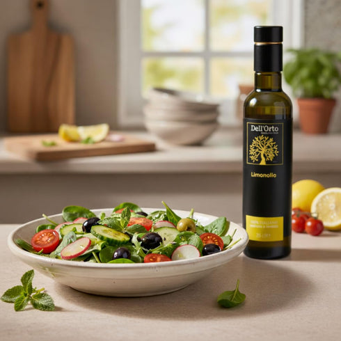 (250ml) 8.45 oz Dell'Orto Limonolio Lemon Olive Oil Extra Virgin | Amalfi Coast Lemons, Cold Pressed Infused Olive Oil