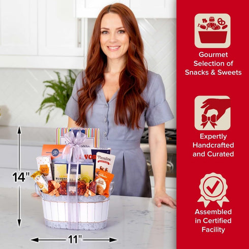 Package Broadway Basketeers Condolences Gourmet Gift Basket, Kosher Sympathy Food Gift Baskets for Delivery, Perfect