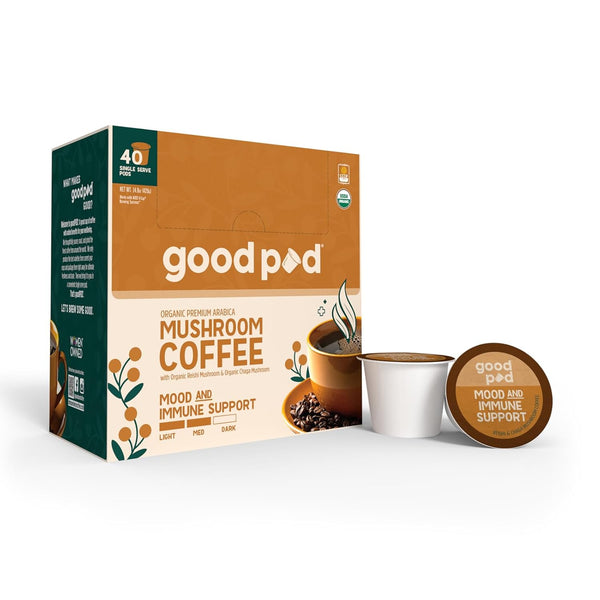 goodPOD Mood and Immune Support Single Serve Coffee K Cup Pods, Organic