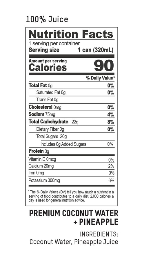 10.8 Oz (Pack 12) Once Upon a Coconut Premium Pineapple Coconut Water - Low Calorie All-Natural Drink with Electrolytes