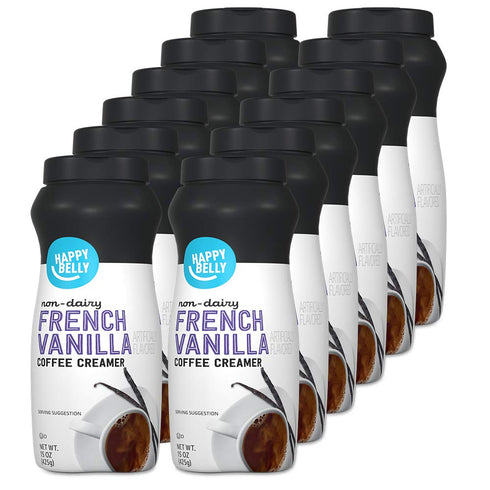 Amazon Brand - Happy Belly Powdered Non-dairy French Vanilla Coffee Creamer, 15