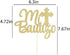 PALASASA Gold Glitter Mi Bautizo Cake Topper, Religious God Bless Me Cross Cake Décor for Baby Shower