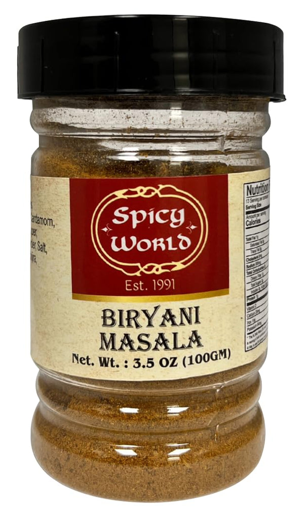 Spicy World Biryani Masala Seasoning Mix for Rice 3.5oz Jar - Authentic Indian Style