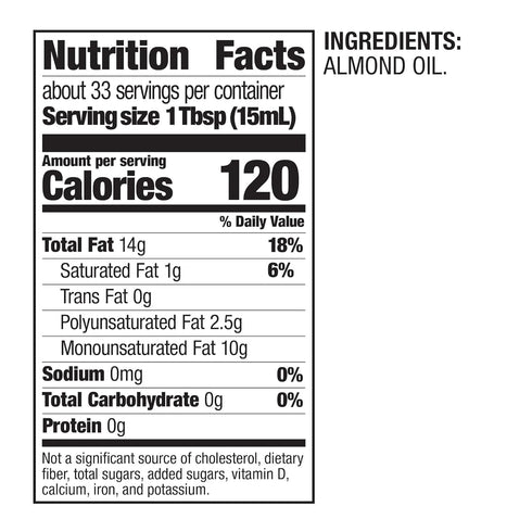 16.9 Oz (Pack 2) BetterBody Foods Refined Cooking Oil, Almond Oil, Fl