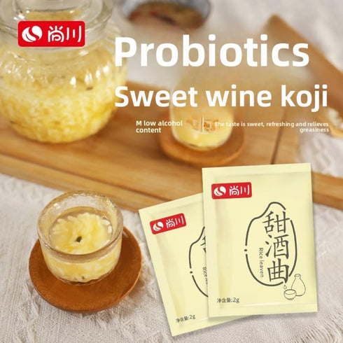 (2g 5 packs) 2.35oz Shangchuan probiotic sweet wine koji, homemade fermented yeast glutinous rice koji for making