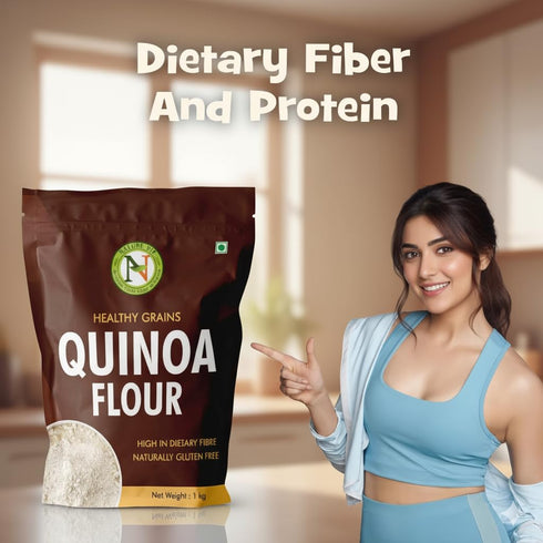 Nature Vit 1kg NatureVit Quinoa Flour, | Gluten Free Atta | Enriched with Dietary Fibre, Protein & Vitamins | Improves