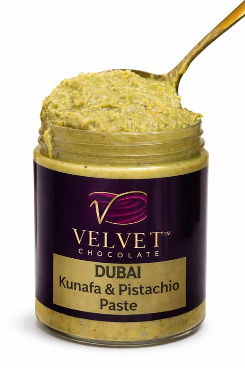Velvet Chocolate Dubai Kunafa & Pistachio Paste Premium Middle Eastern Dessert Spread