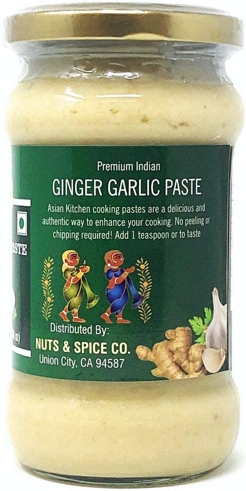 10.5oz (300g) Asian Kitchen Ginger Garlic Cooking Paste Glass Jar ~ Vegan | Gluten Free | NON-GMO | No Colors | Indian