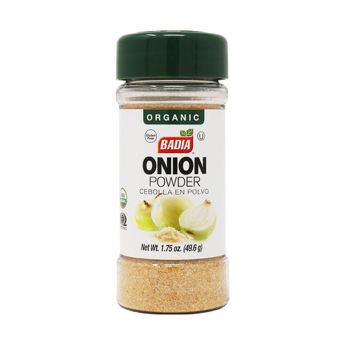 Badia Organic Onion Powder, 1.75 oz, Finely Ground Dehydrated Onion for Cooking, Seasoning & Marinades