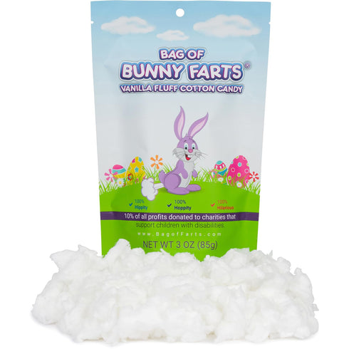 Bag of Bunny Farts Vanilla Cotton Candy - Funny Easter Basket Stuffer, Unique Birthday Gift, 3 ounces