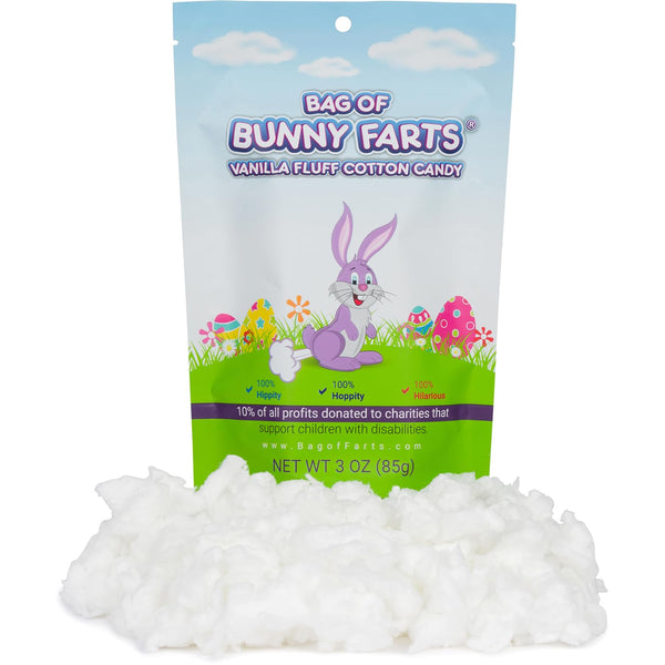 Bag of Bunny Farts Vanilla Cotton Candy - Funny Easter Basket Stuffer, Unique Birthday Gift, 3 ounces