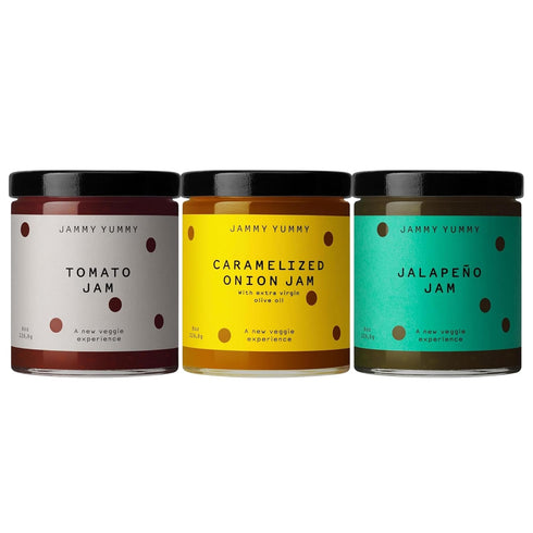 Pack of Three Jammy Yummy - Tomato Jam 7.7oz, Jalapeno Jam 7.8oz