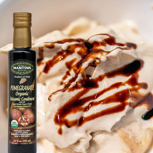 8.5 oz (Pack 6) Mantova Organic Pomegranate Balsamic Vinegar of Modena, Perfect for Salad Dressing, Pasta Salad, Ice