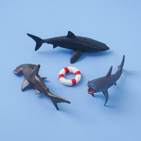 9 Pack Shark Cake Topper Figurines, Shark Decoration for Kids Baby Shower Ocean Theme Birthday Party