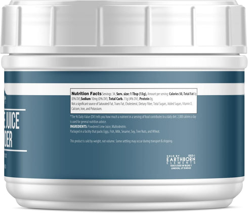 1 lb, Earthborn Elements Lime Juice Powder Pure & Natural, Delicious Sour Flavor