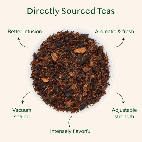(3.5 oz, 50+ VAHDAM Chocolate Vanilla Herbal Tea Cups) | Rooibos, Chocolate, Vanilla | Loose-Leaf, Vacuum Sealed