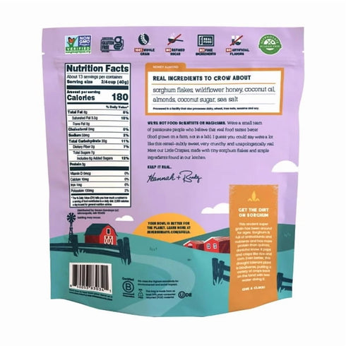 KD Chocolates 18 oz Seven Sundays Little Crispies Honey Almond Cereal, Gluten Free, Sweetened with Coconut Sugar