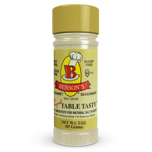 Benson’s Table Tasty Salt Substitute, 3 oz - Salt-Free Gourmet Popcorn Seasoning, Gluten Free