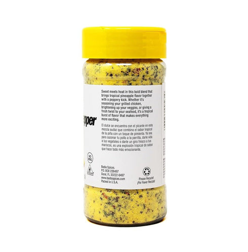 6.5 oz Badia Pineapple Pepper Seasoning, - Tropical Citrus Pepper Blend for Chicken, Seafood, Vegetables, Fruit