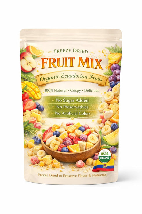 Generic Freeze Dried Fruit Mix, Organic Ecuadorian Fruits, Pure Natural Healthy Snack, No