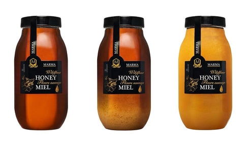 100% 1000g/35.2oz Pack 1 HONIGMA Marma Wildflower Honey | Authentic Raw Honey from Ukraine | Pure & Unpasteurized | |