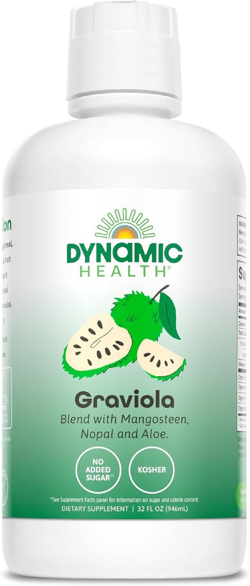 Dynamic Health Graviola Blend, Mangosteen, Nopal and Aloe, 100% Organic, No Additives,