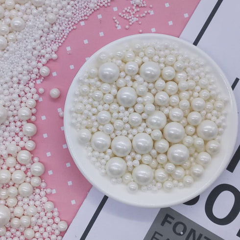 Edible White Sugar Pearls Candy Sprinkles, 120G Baking Cake Sprinkles for Cupcake and Cookie Decorations