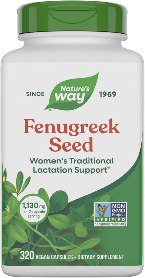 Nature's Way Fenugreek Seed Supplement, Fenugreek for Traditional Breastfeeding Lactation Support*, Non-GMO