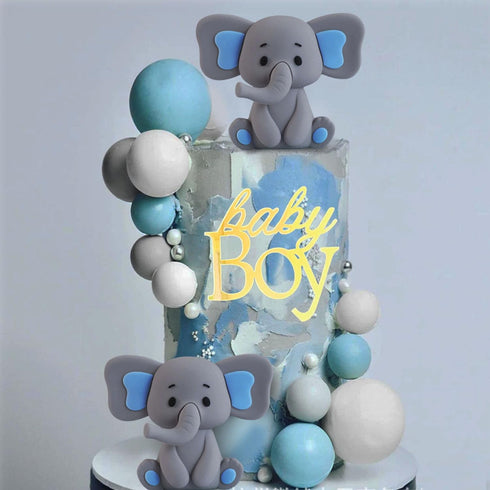 Wkeldr Gold Baby Boy Cake Topper, Baby Shower Party Decoration for Boy,Baby Shower Cake Sign,Pregnancy Reveal, Baby