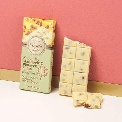 Venchi White Chocolate with Crunchy Pistachios & Salted Nuts