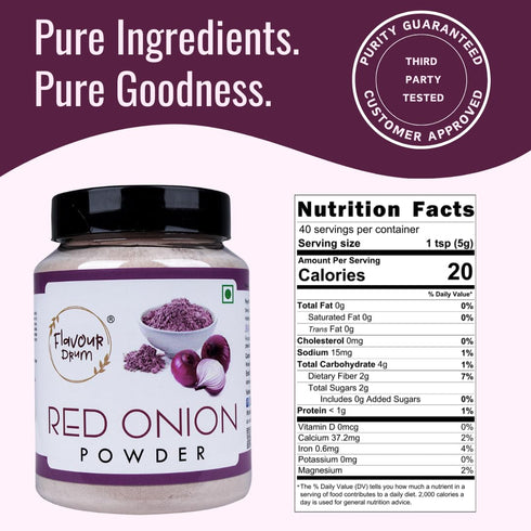 200g (7oz) Flavour Drum Red Onion Powder Flavorful Onion Powder for Seasoning & Cooking