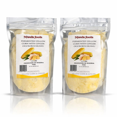 nireds foods Fresh Yellow Corn Pap with Ginger (Ogi/Akamu) Fermented Corn Porridge | (2)1.5