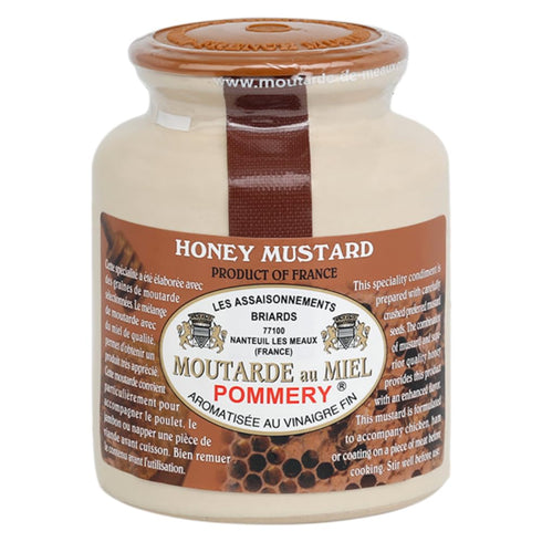 Pommery French Whole Grain Mustard with Honey in a Crock - Moutarde de