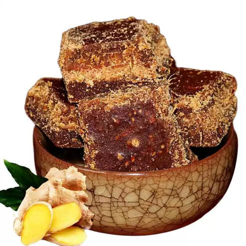WEIJUEJIYI 12.34oz Ginger Brown Sugar Block Pure Hand-made Brown Sugar, Gluten-Free, Zero Addition
