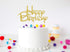 Gold Happy Birthday Cake Topper - Golden Glitter Birthday Party Decoration Supplies, Cake Smash Props